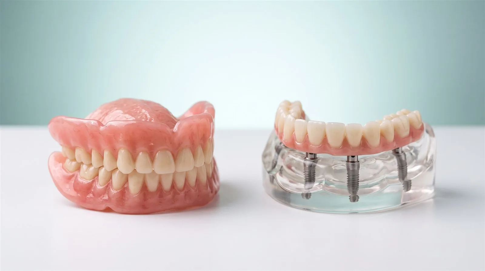 Comparativa entre dentadura postiza y prótesis sobre implantes en Smile Lab Ibi